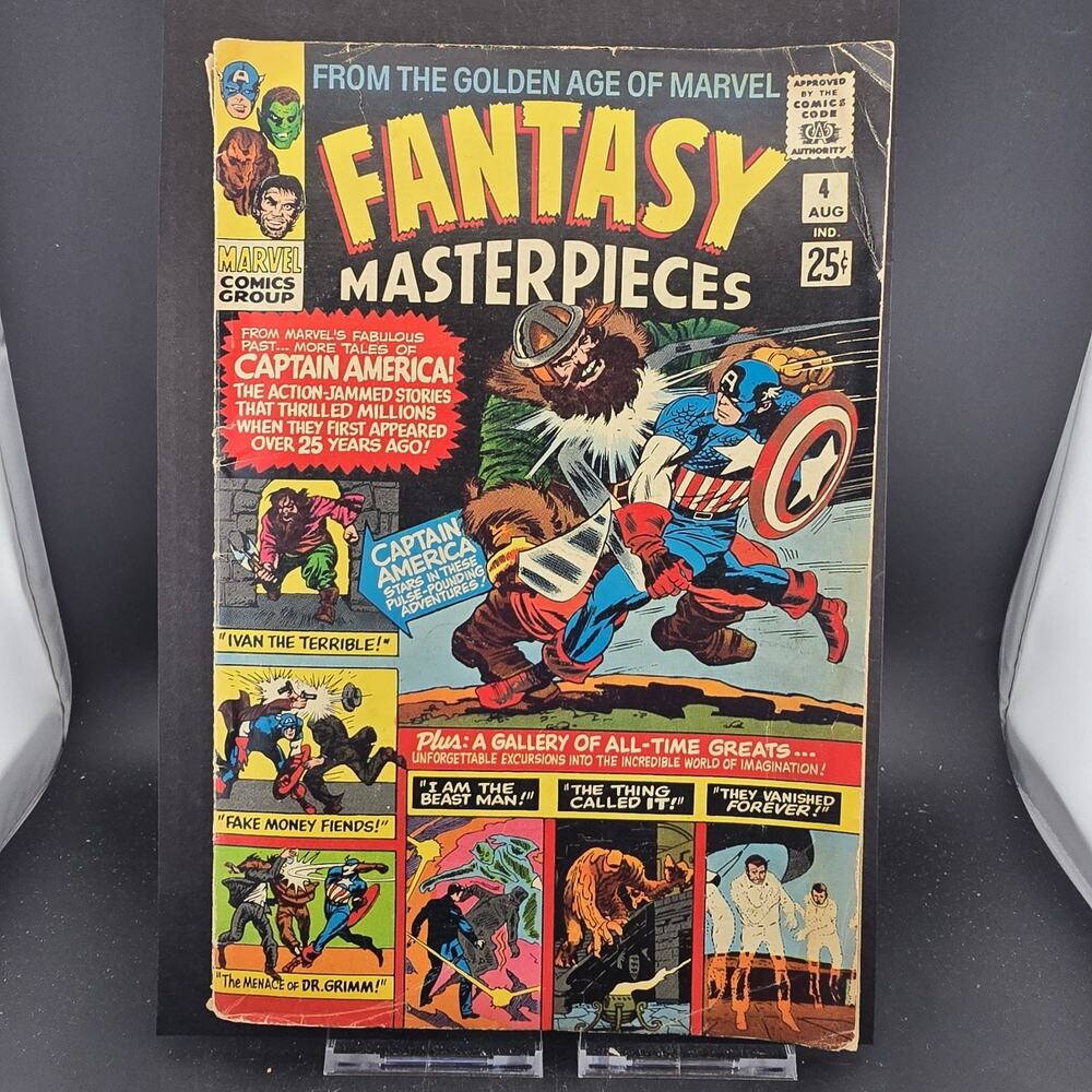 • Masterpieces 4 1966 Marvel Comic Book Golden Age Captain America VG 5.0